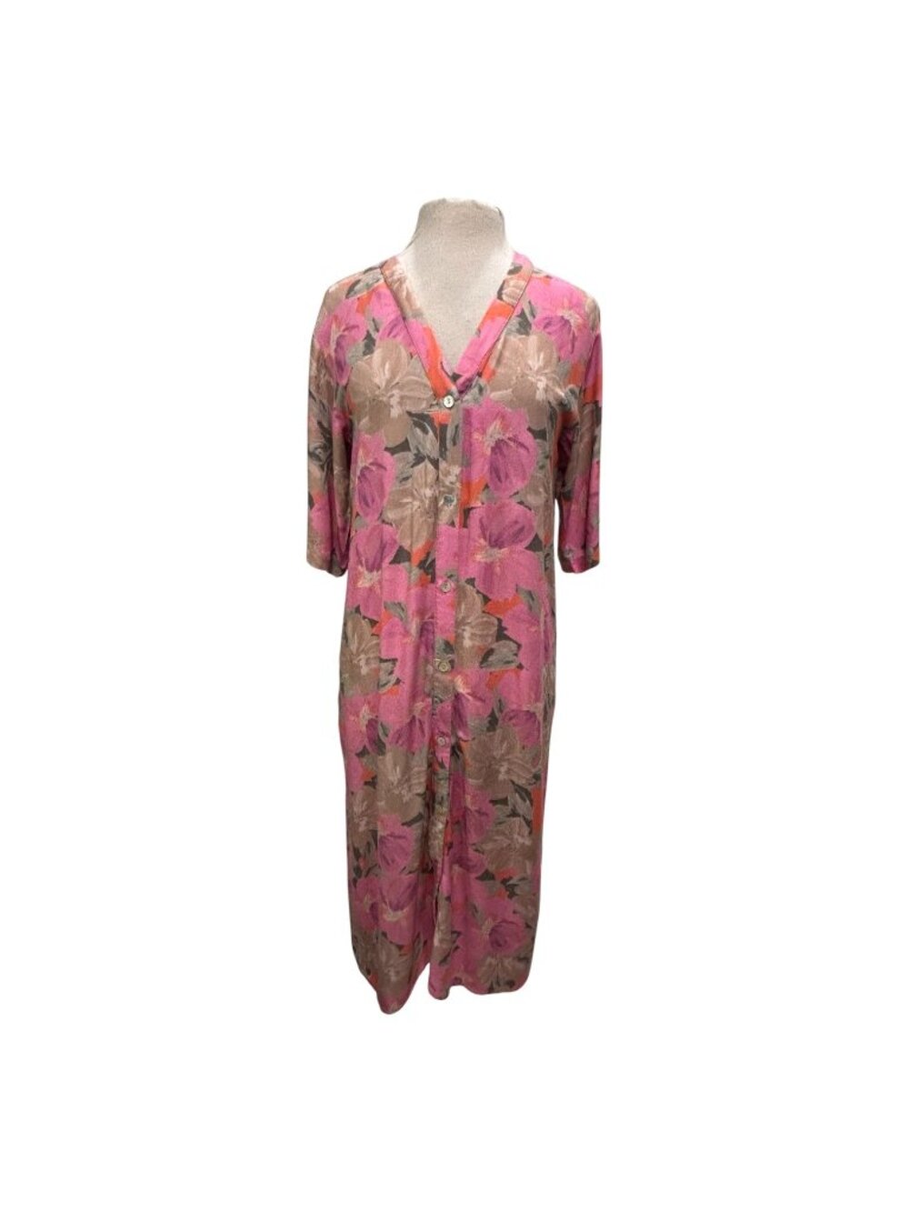 Saltwater Luxe Floral Open Back Maxi Dress Women’s Small Pink Boho Beachy - Picture 3 of 10